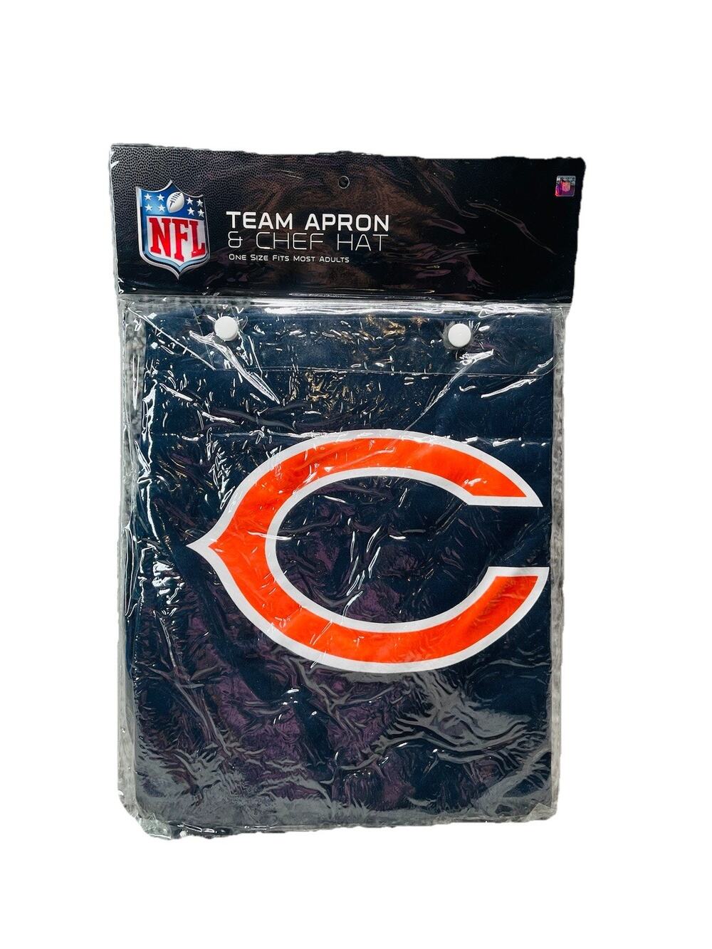 NFL Chicago Bears Apron & Chef Hat Unisex One Size Adults Blue Orange Brand New
